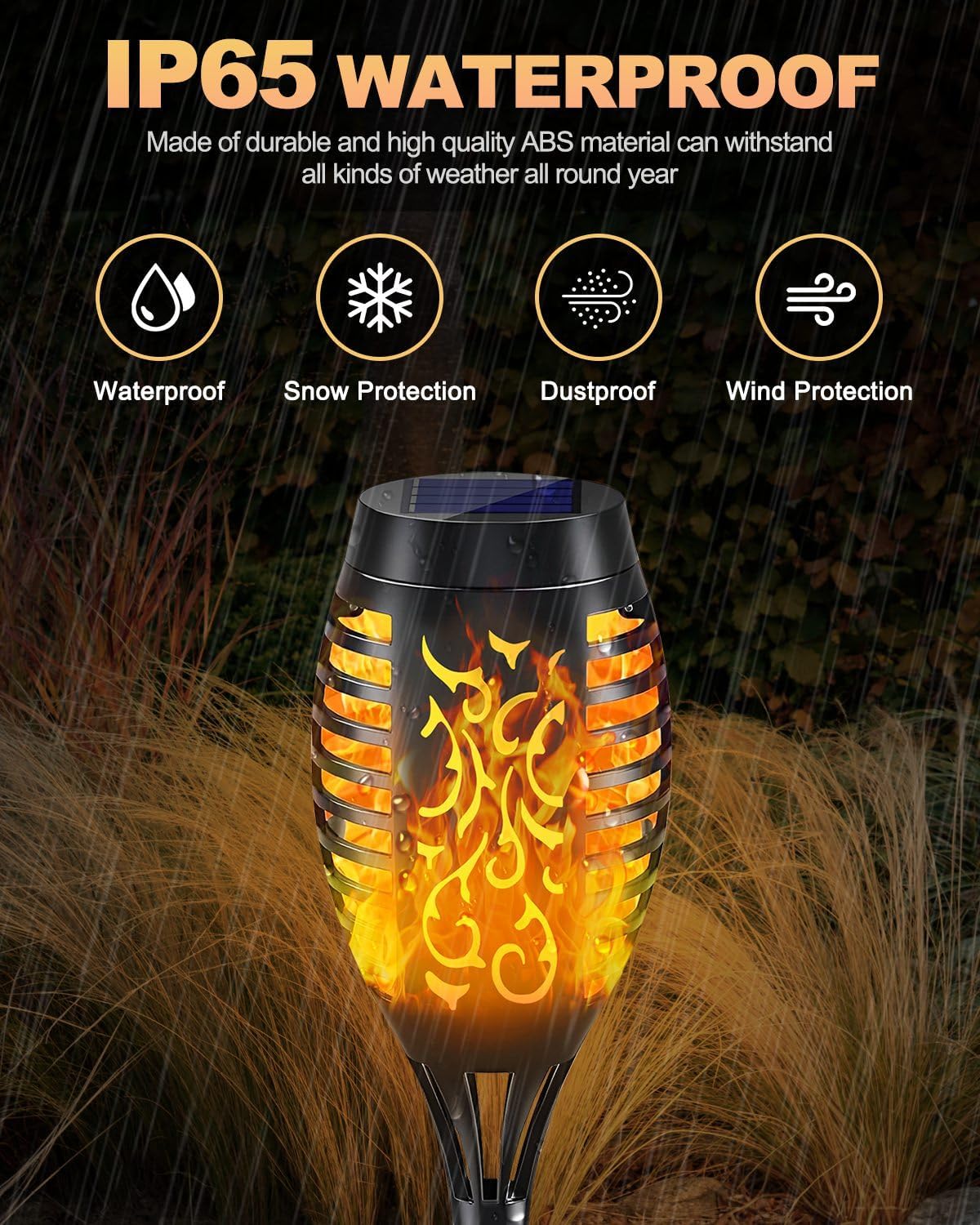 Thumbnail 2 de KALAHOL Solar Outdoor Garden Torch Lights (52cm) – 8 Pack, IP65 Flickering Flame Effect