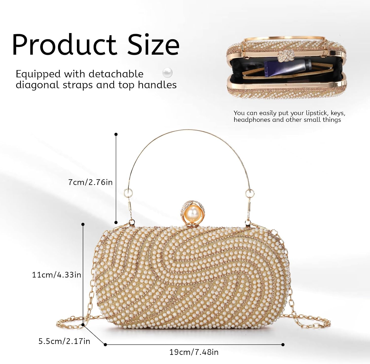Detalle 1 de LUI SUI Pearl Beaded Clutch