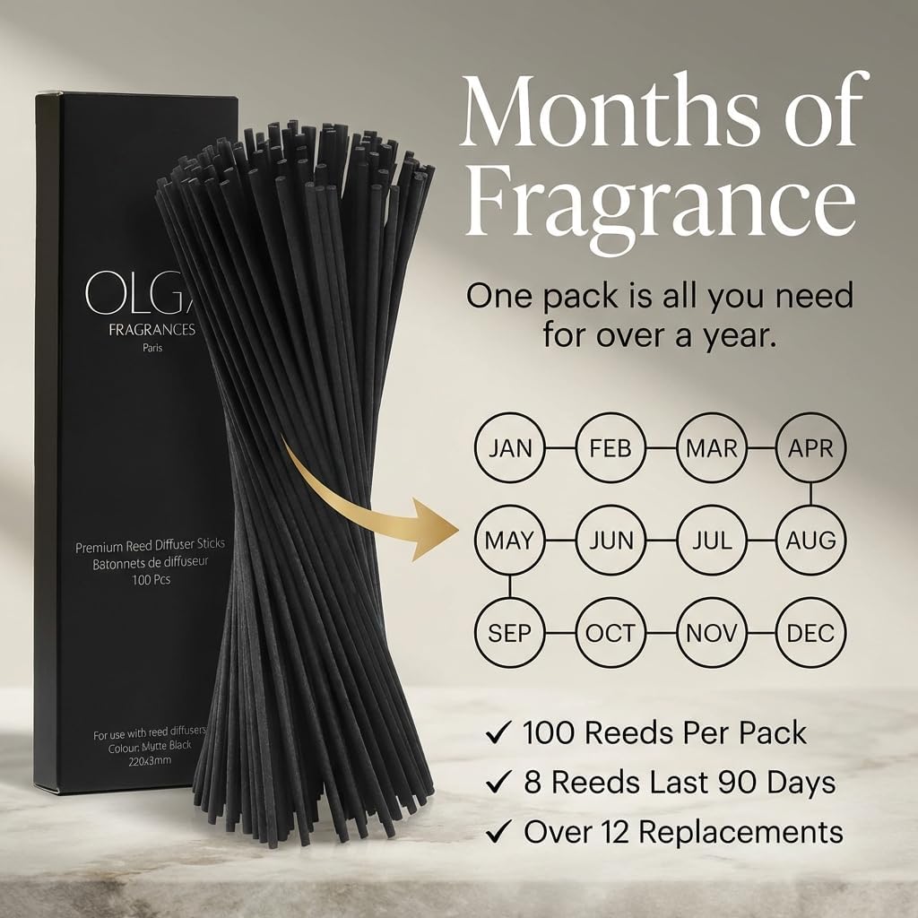 Thumbnail 3 de OLGA 100pcs Black Reed Diffuser Sticks 220mm 🕯