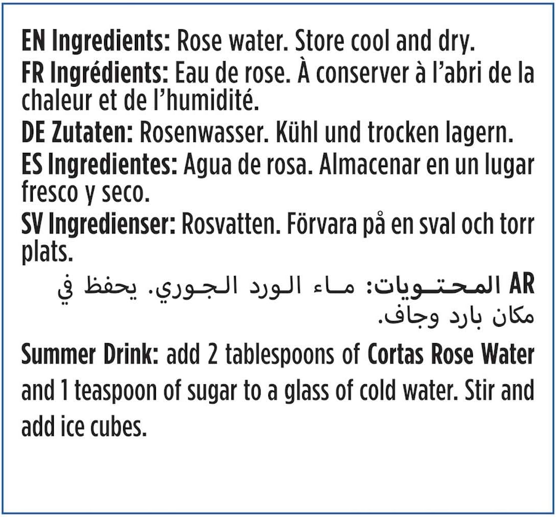 Detalle 1 de Cortas 735143004010 Rose Water, 300 mL, distilled from roses