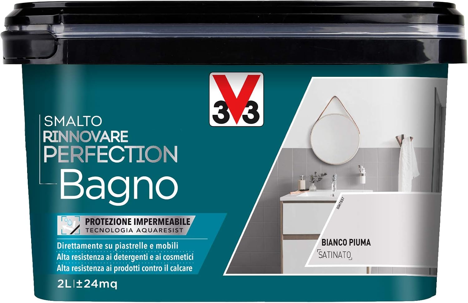 Thumbnail 4 de V33 Smalto Rinnovare Bagno Grigio Tortora 0,75 L