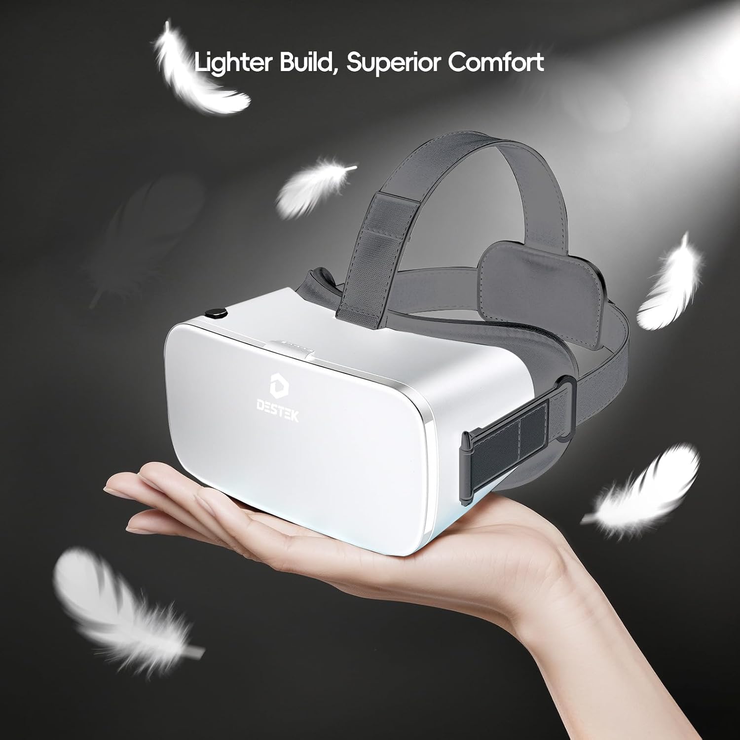 Thumbnail 3 de DESTEK V5 VR Headset for Phone with Bluetooth Remote Controller (Anti-Blue HD Lenses) – White