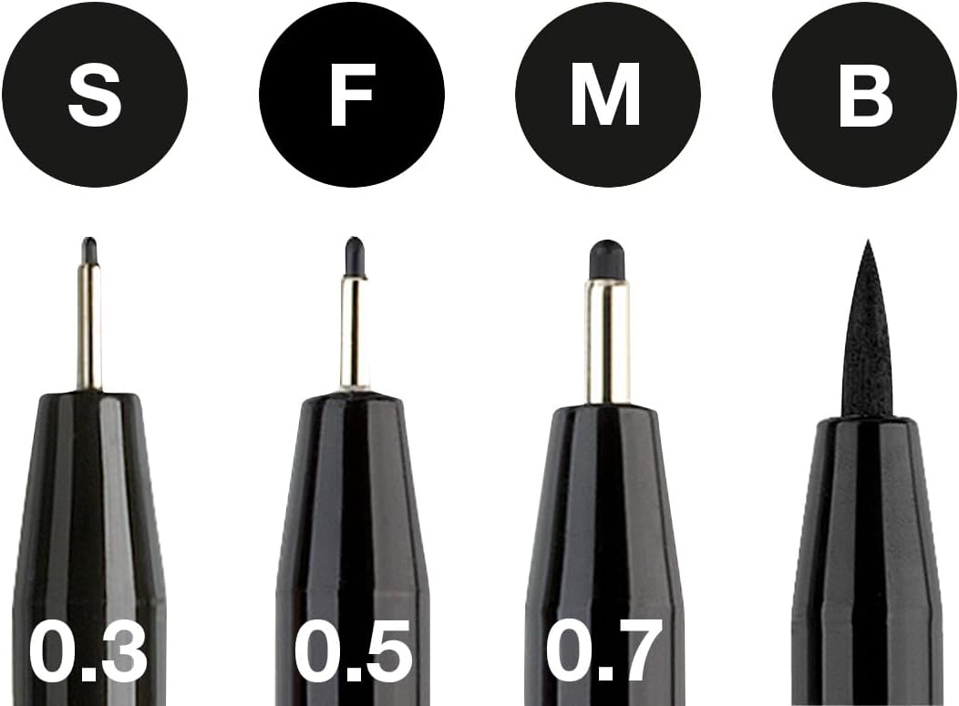 Detalle de Faber-Castell Art & Graphic Pitt Artist Pen India Ink Pen – Black, Wallet of 4