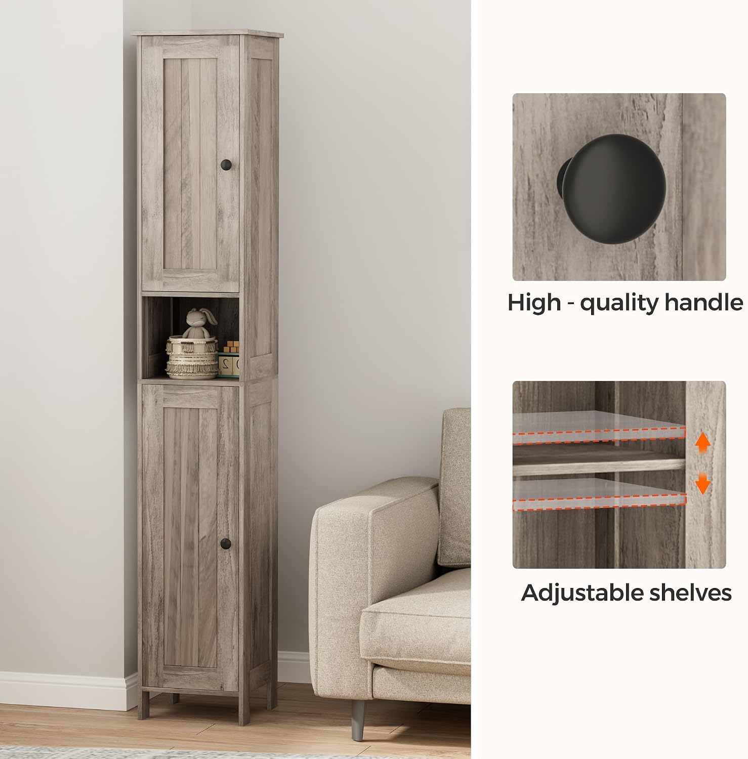 Thumbnail 6 de Homleke Bathroom Storage Cabinet, 11.8-inch Wide