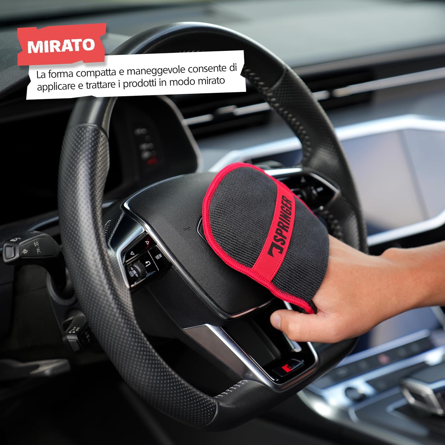 Detalle de SPRINGER ZX1100: 2 spugne in microfibra per auto, senza pelucchi e con presa 2-in-1