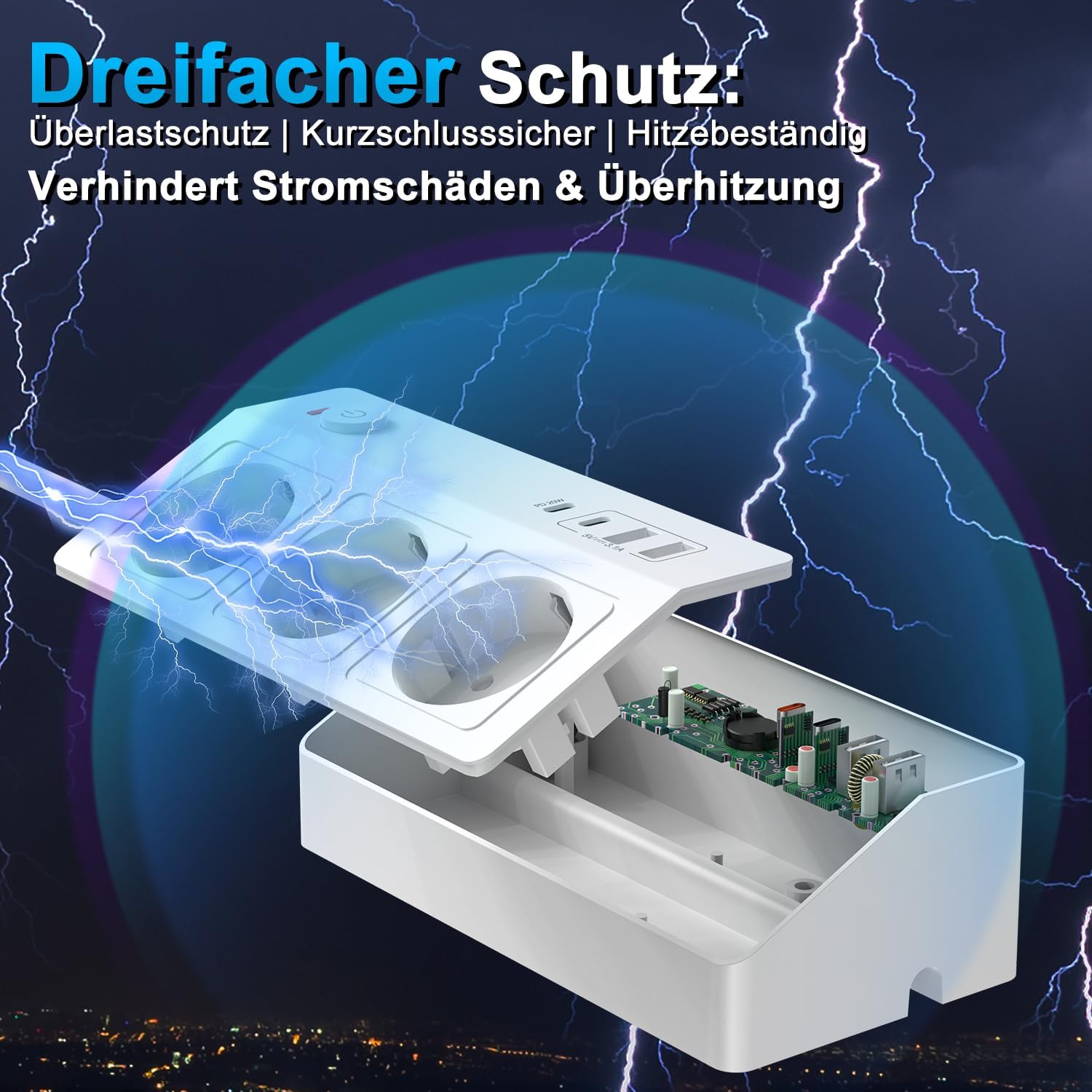 Detalle 2 de COLSTAR Steckdosenleiste am Schreibtisch