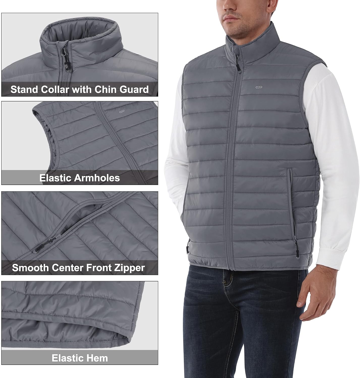 Detalle de 33,000ft men’s lightweight gilet, packable