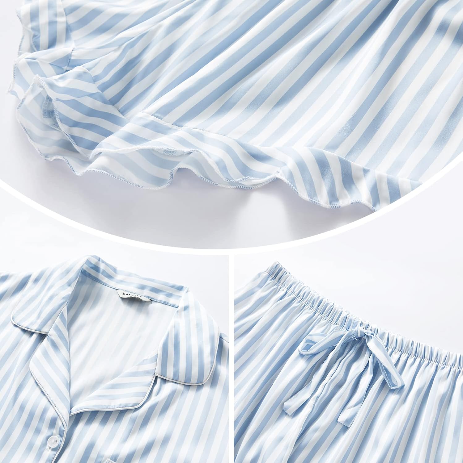Detalle 2 de SAPJON Satin Silk Pajamas 2Pc sleepwear set