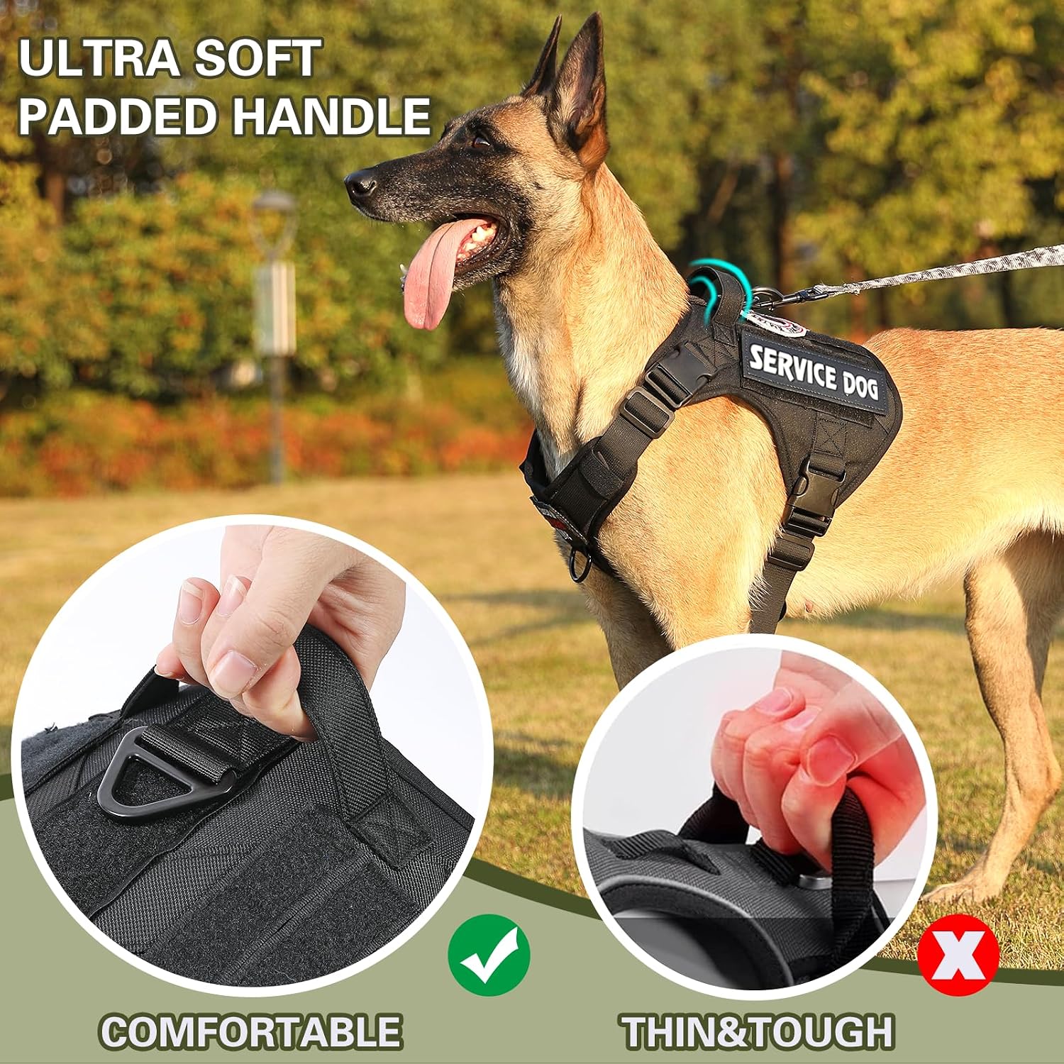 Thumbnail 5 de Belababy Tactical Anti Pull Dog Harness with Front Clip and Handle (Sizes S/M/L)