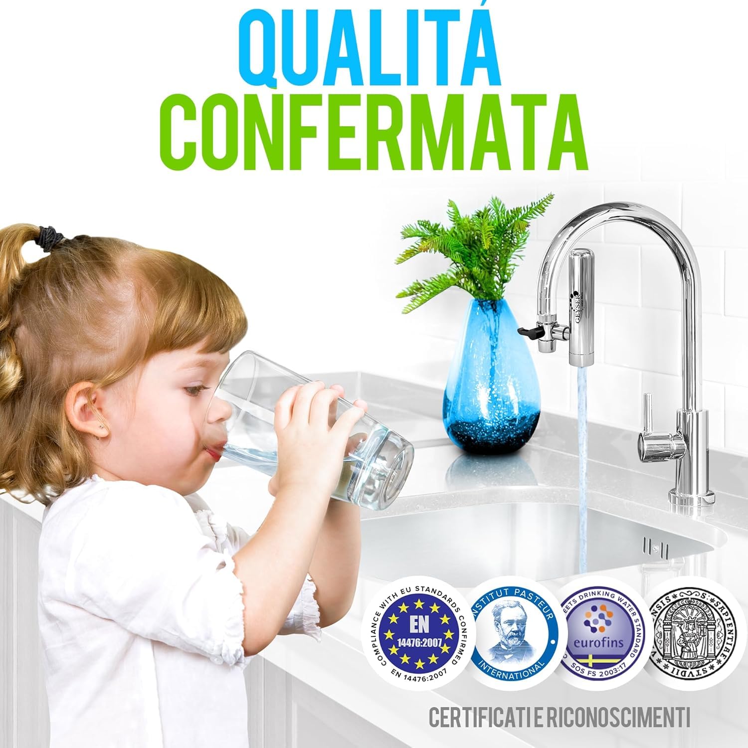 Thumbnail 6 de GEYSER EURO (3000L) Filtro Acqua Rubinetto Aragon – riduce Cloro e impurità, adattatori inclusi