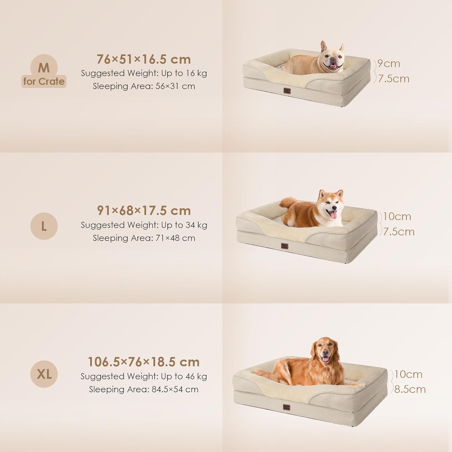 Thumbnail 4 de EHEYCIGA Orthopädisches Hundebett 106.5×76×18.5cm