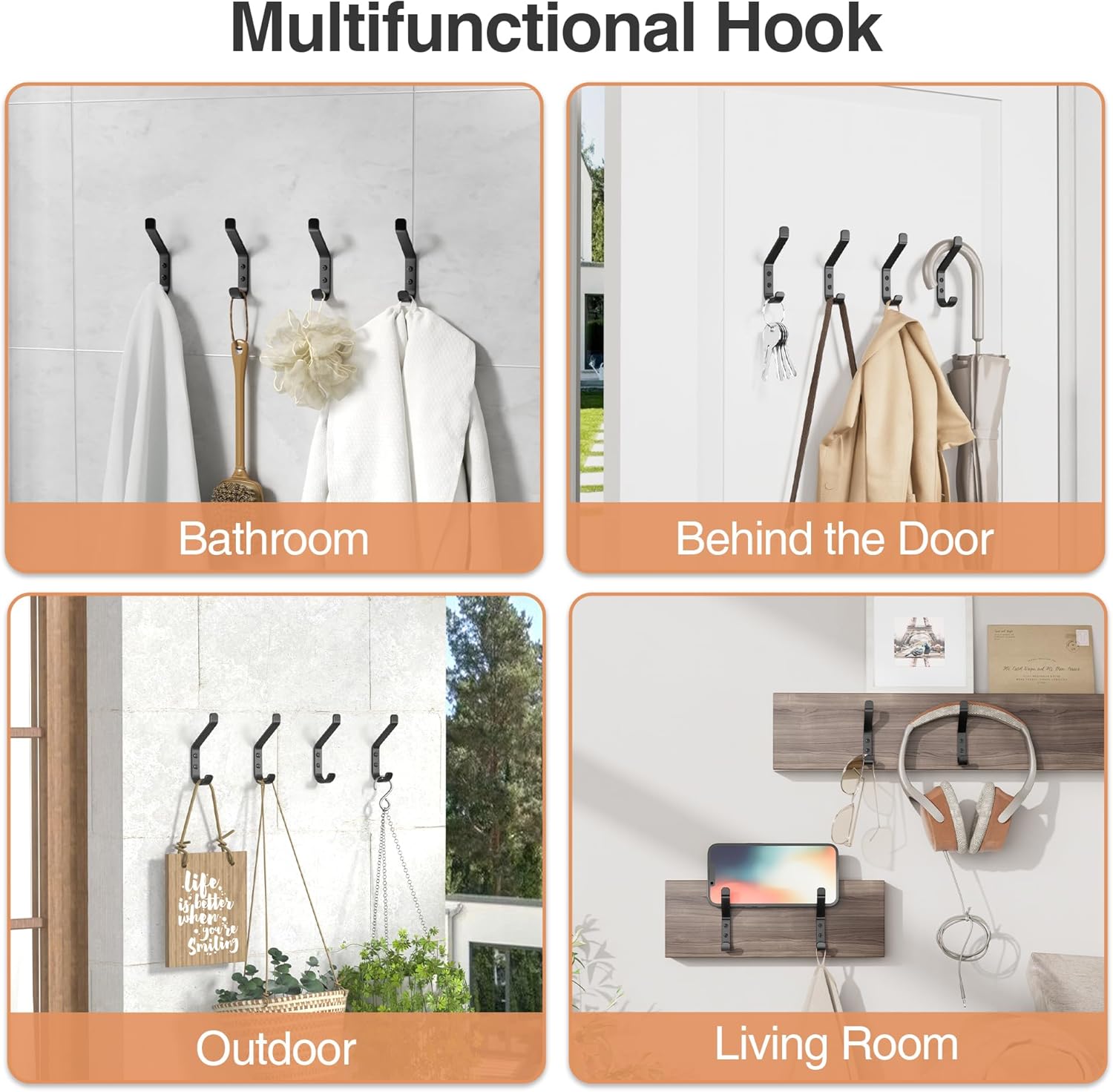 Thumbnail 6 de susswiff 20-Pack Aluminium Coat Hooks – Heavy‑Duty 10kg Wall/Door Hooks