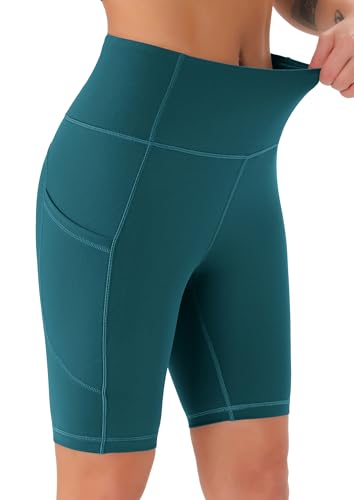 Thumbnail 3 de JOYSPELS Women’s High Waist Cycling Shorts with Pockets – Turquoise (XXL)