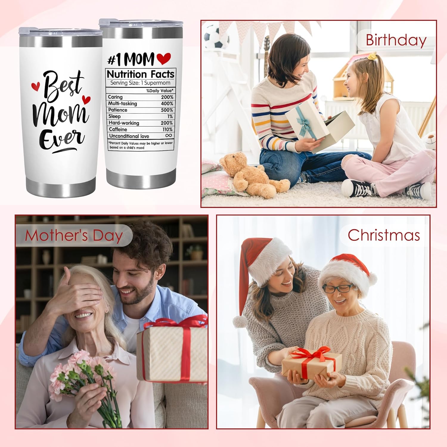 Thumbnail 5 de TEEZWONDER Mothers Day Gifts from Daughter Son 20 oz Stainless Steel Insulated Coffee Tumbler with Lid