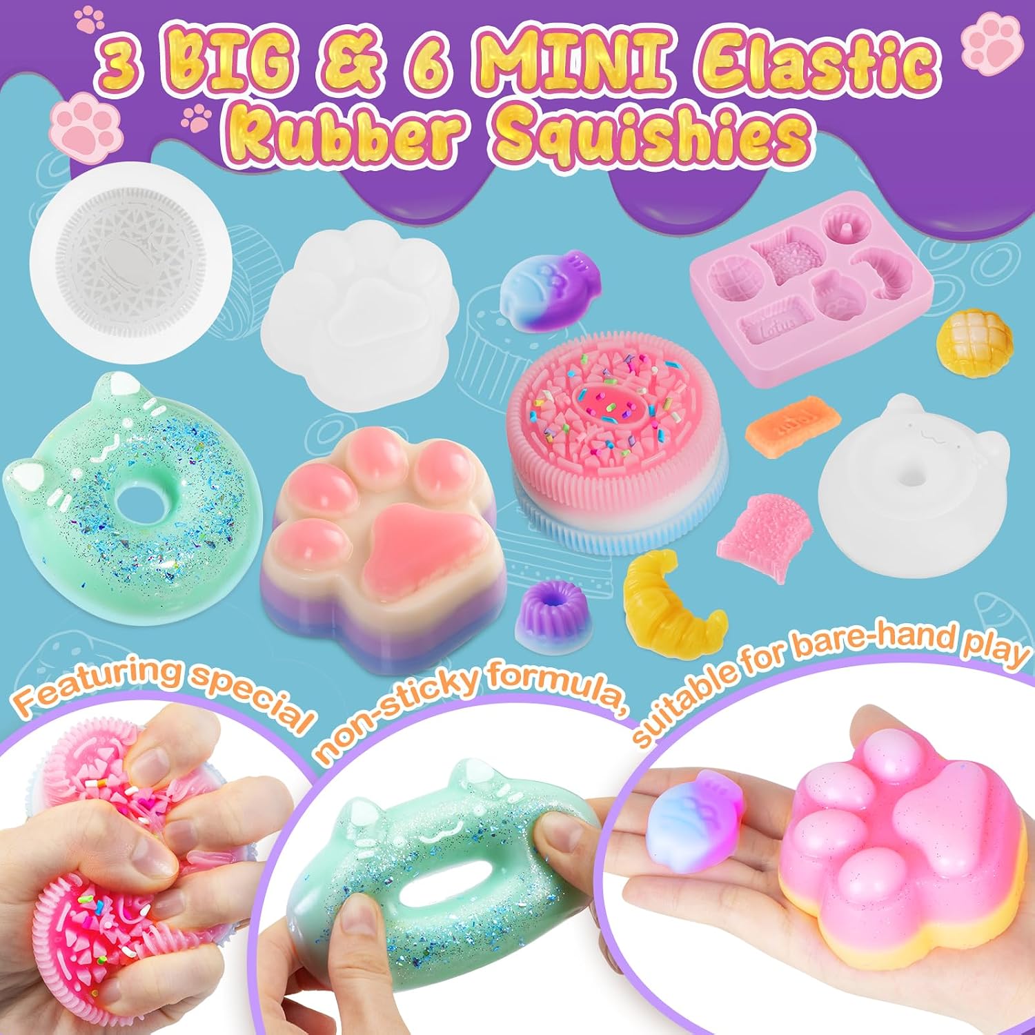 Detalle 2 de Highttoy 968SM4 – zestaw do tworzenia squishy, silikon 480 ml i świecące dodatki