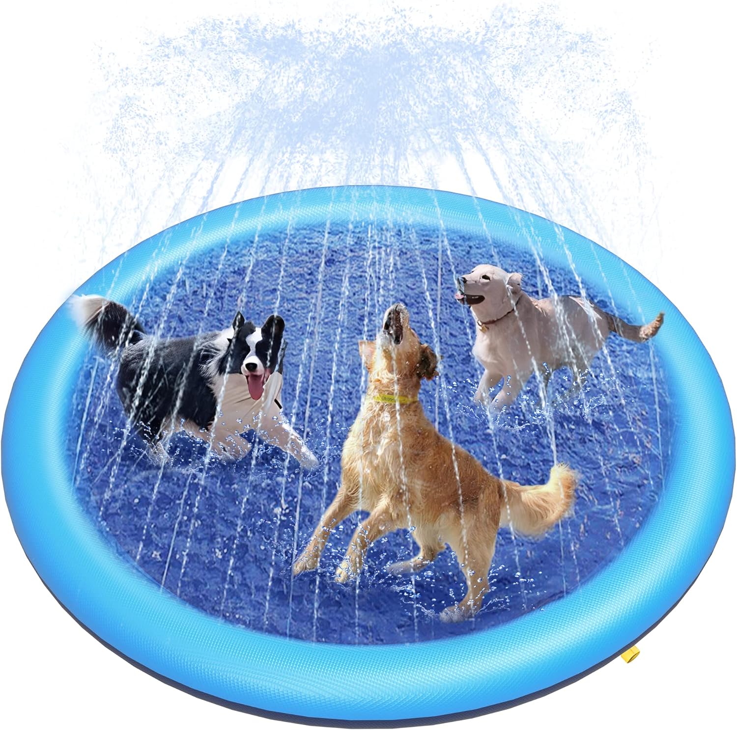 Peteast Splash Pad for Dogs & Kids (67in) – Anti-Slip, 0.58mm Thickened PVC Pool for Large Dogs