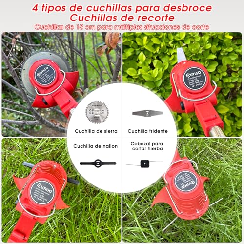 Detalle 2 de OUTIGO Desbrozadora a batería: kit completo con 2 baterías y 4 cuchillas