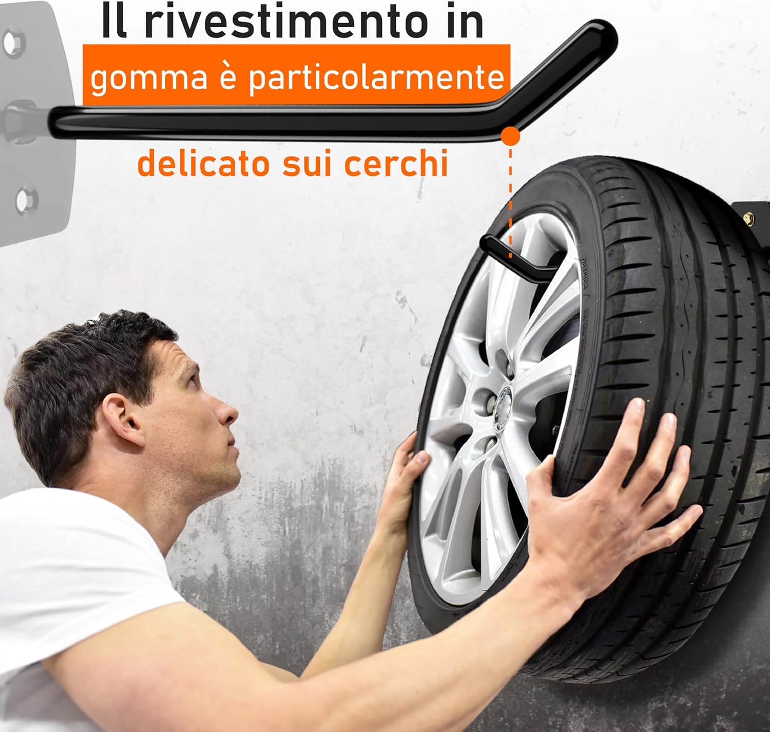 Detalle 2 de Upgrade4cars Porta gomme da muro per 8 pneumatici 🛞