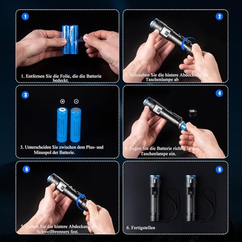 Thumbnail 8 de Voylite Lot de 2 Lampe Torche LED Rechargeable — 1 000 000 LM, portée 1500 m