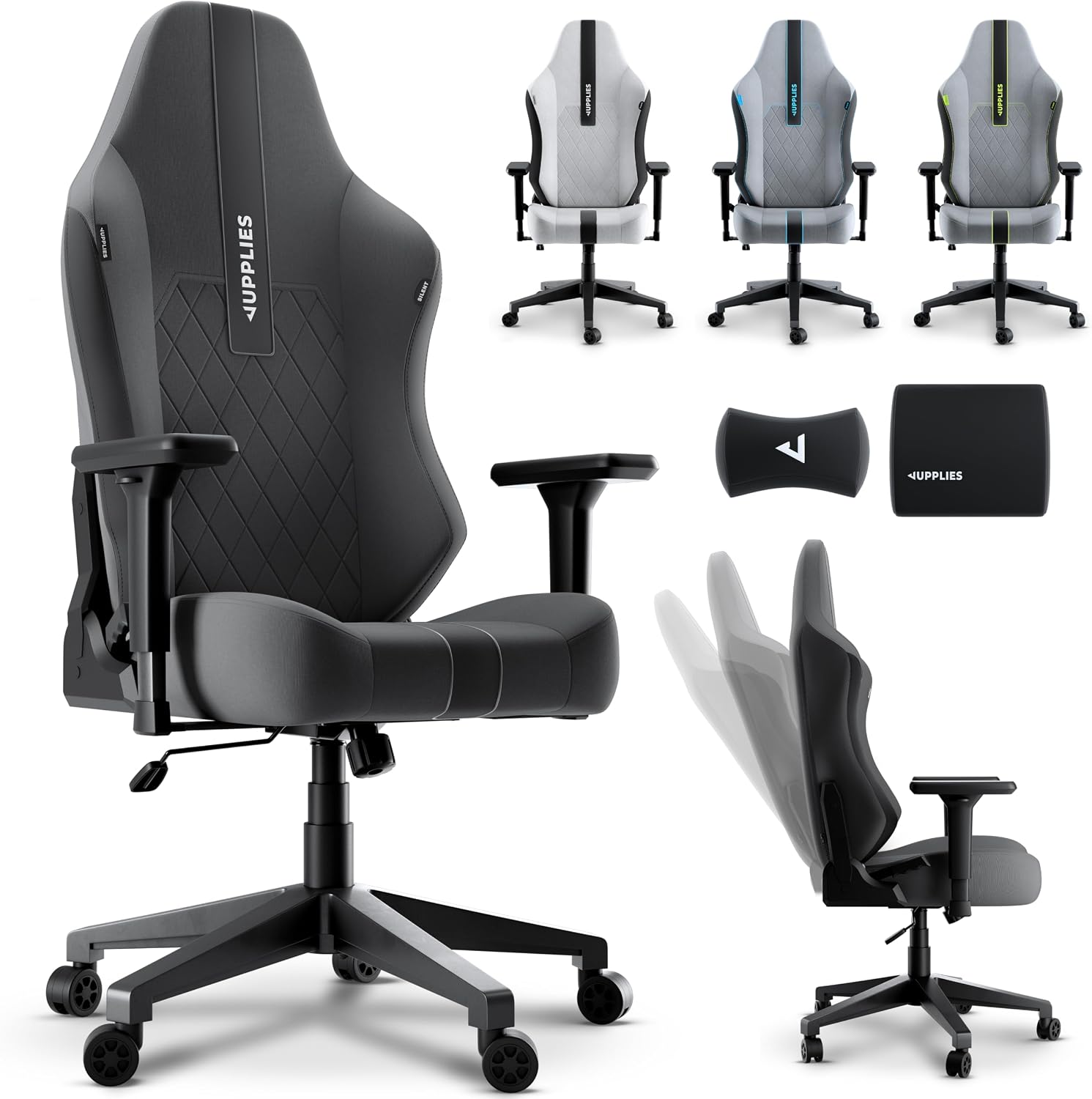 Detalle de JUPPLIES Silla Gaming Premium 160° 150 kg