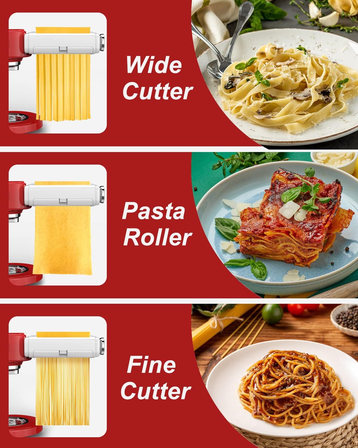Detalle de KitchenAid Pasta Maker Attachment 3-in-1 🍝
