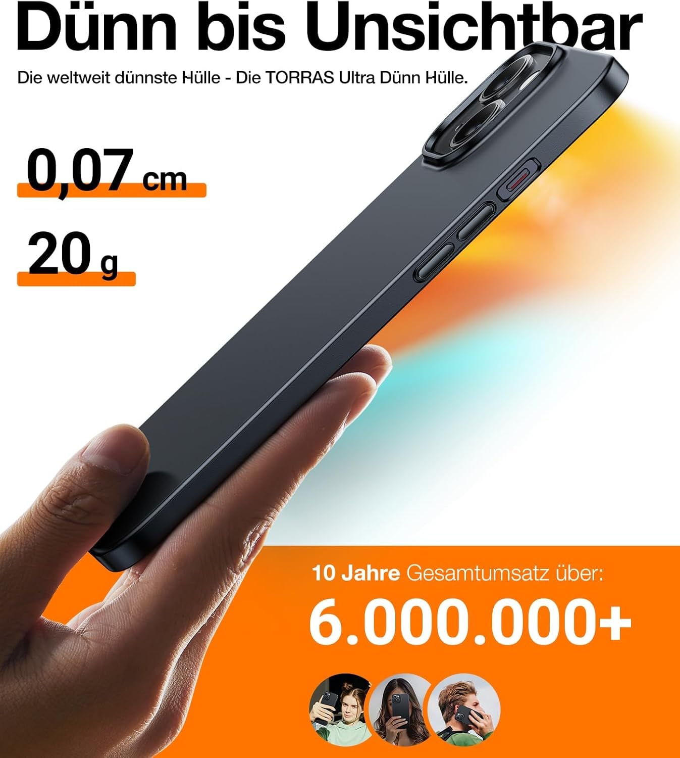 Thumbnail 1 de TORRAS Dr. Ultra Dünn: Ultra-schlanke iPhone 13/14 Hülle mit MagSafe – 0,07 cm Dicke, 20 g