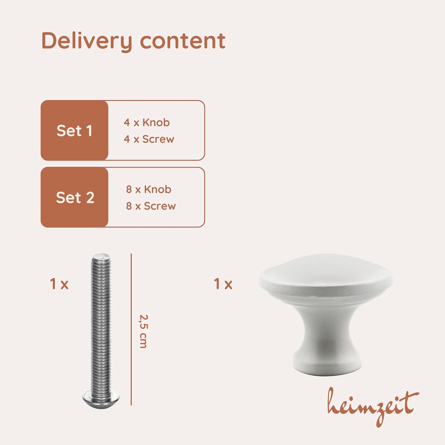 Thumbnail 4 de heimzeit Nova Cabinet Knobs, White Aluminium, 8-Piece Set
