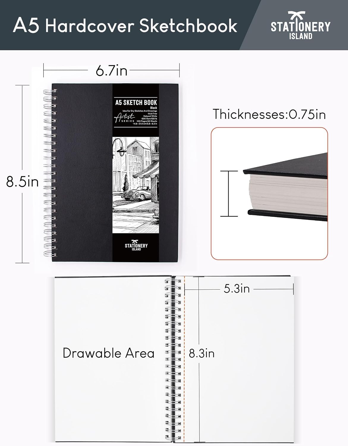 Thumbnail 5 de Stationery Island A5 Sketch Pad