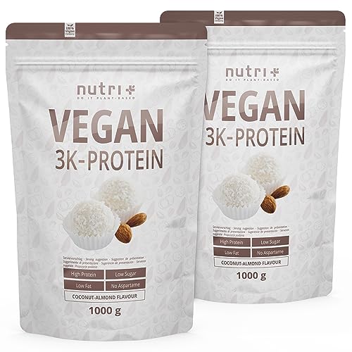 Thumbnail 6 de Nutri + Protein Vegan Kokos Mandel 1000g – Pflanzliches Mehrkomponenten-Proteinpulver mit Kokos-Nuss-Aroma