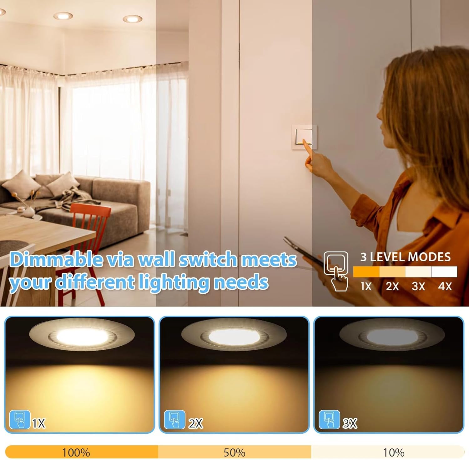 Thumbnail 1 de cloksh LED Einbaustrahler 230V flach dimmbar (6er Set) – IP44, 4000K neutralweiß, schwenkbar