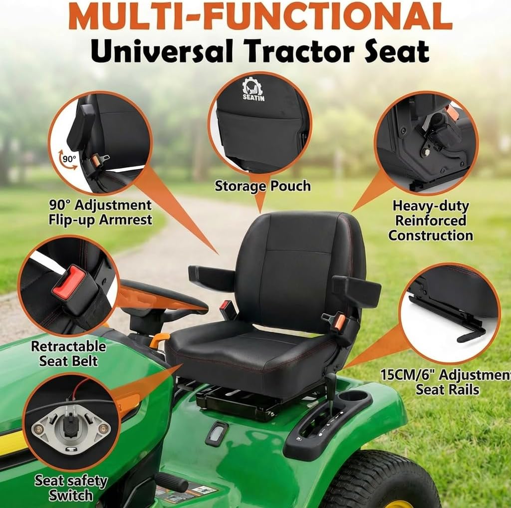 Thumbnail 1 de SEATIN Universal Forklift Seat 6" Slide