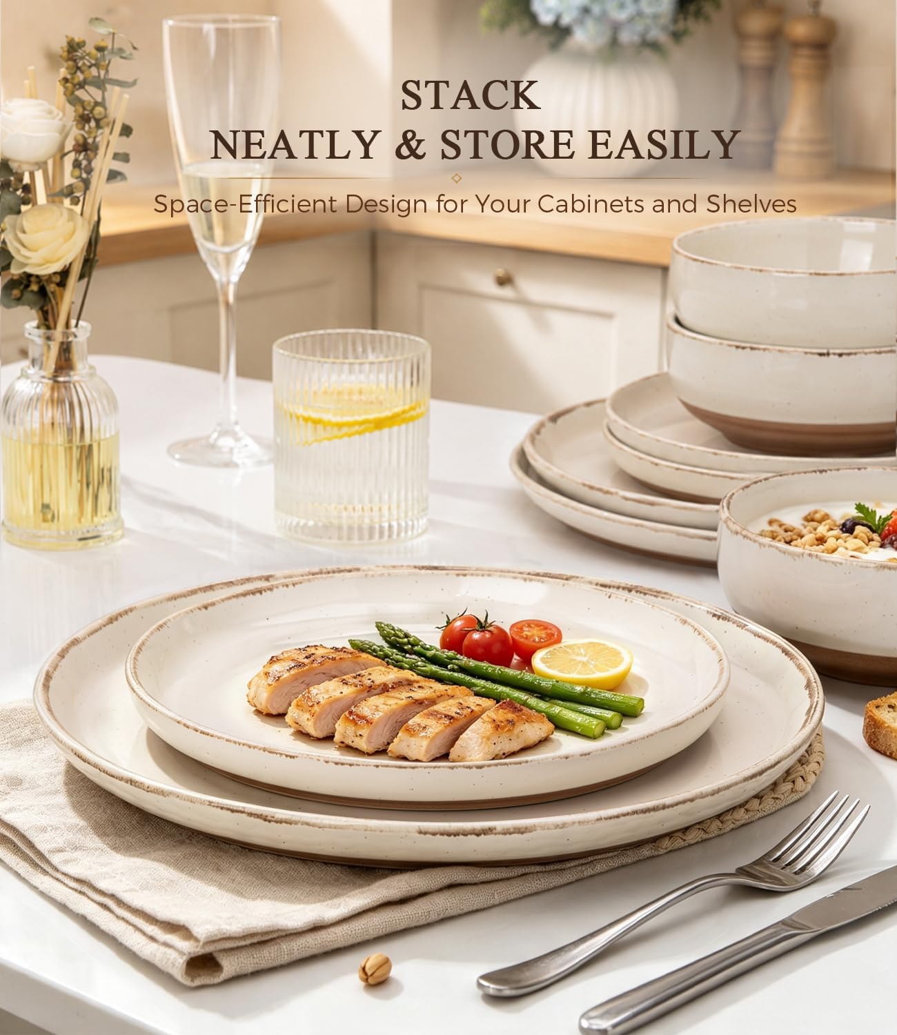 Thumbnail 5 de AmorArc 24-Piece Ceramic Dinnerware Set