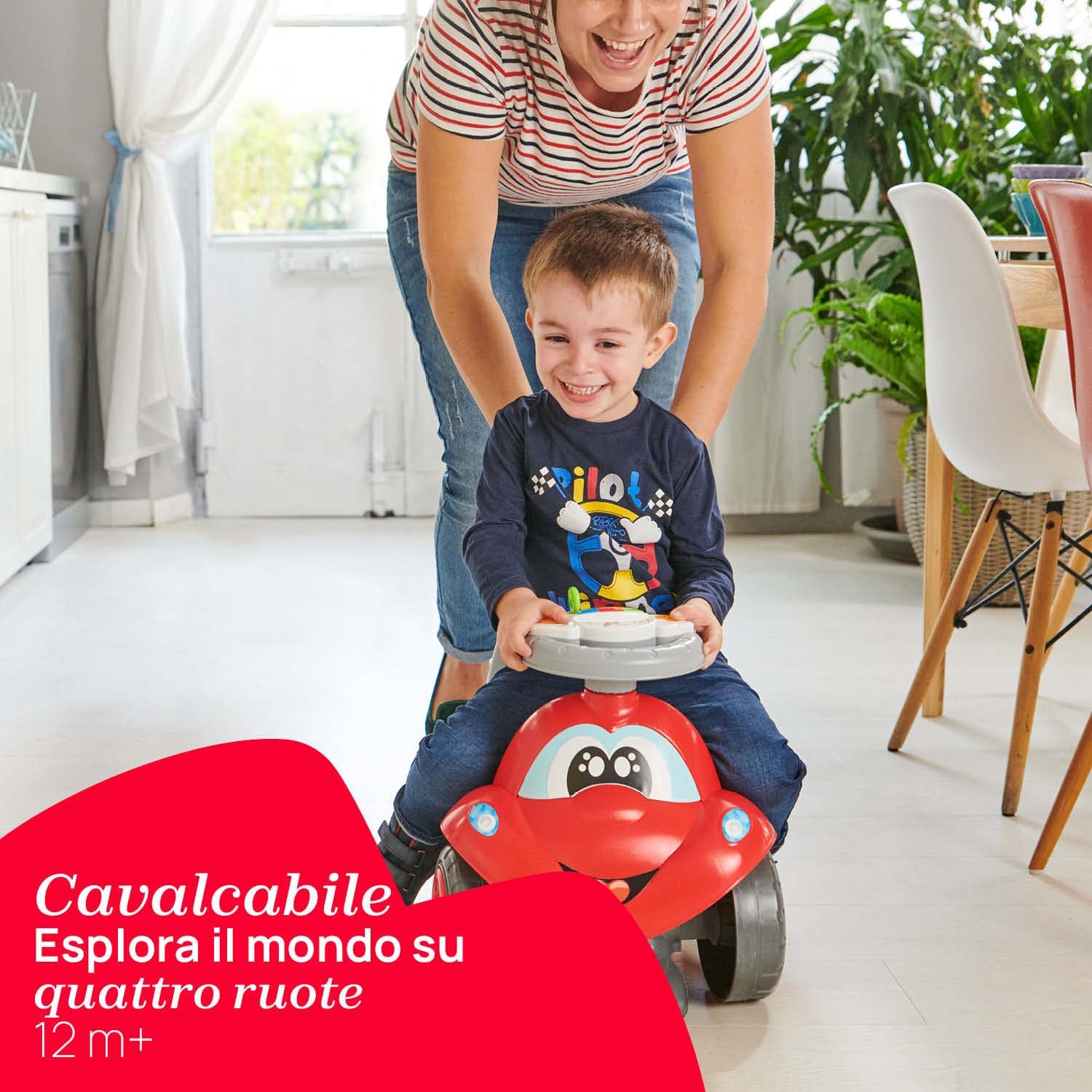 Thumbnail 6 de Chicco Billy Walk&Ride Eco+ 2-in-1: girello e cavalcabile evolutivo in plastica riciclata (Rosso)