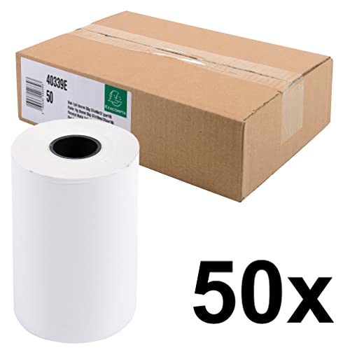 Detalle 2 de Exacompta 40339E – Carton de 50 bobines pour tickets de carte bancaire, 57 mm x 40 mm