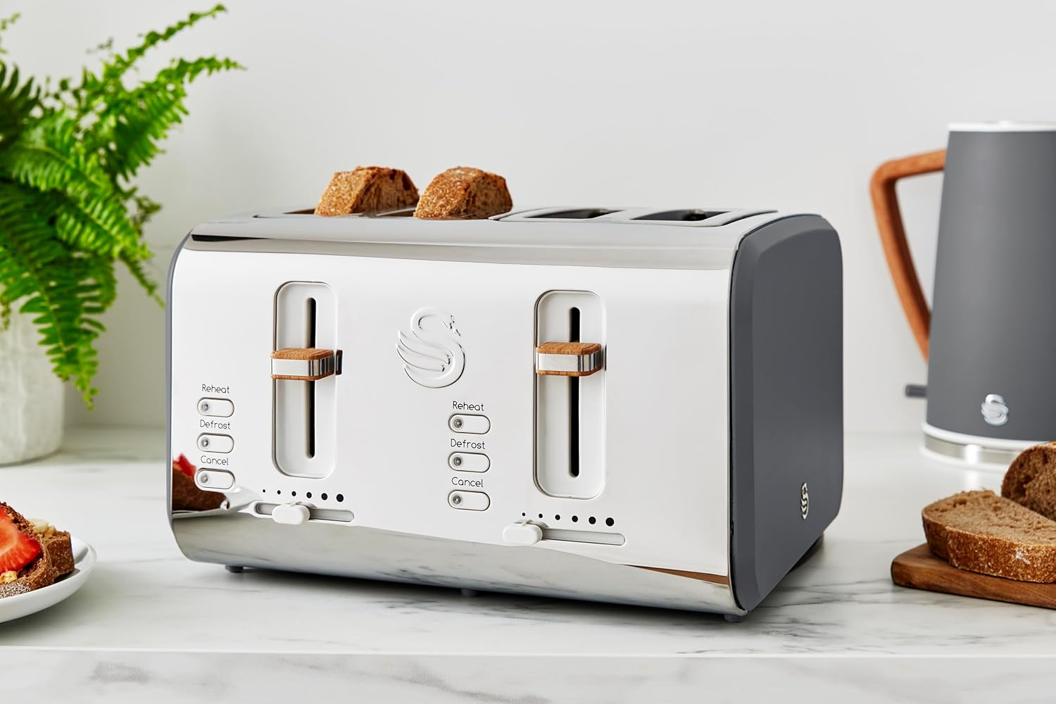 Thumbnail 2 de Swan ST14620GRYN 1500W 4 Slice Toaster