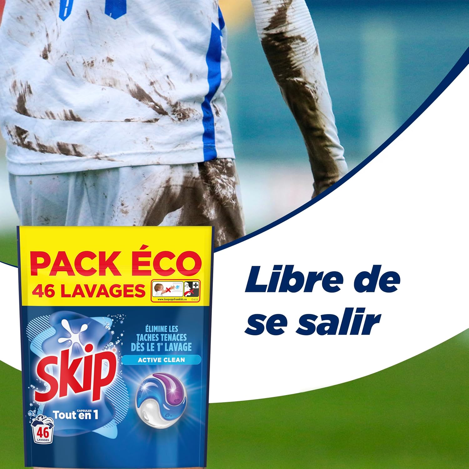 Thumbnail 4 de Skip Capsule Lessive Tout en 1 Active Clean – Élimine les taches dès le premier lavage (38 lavages)