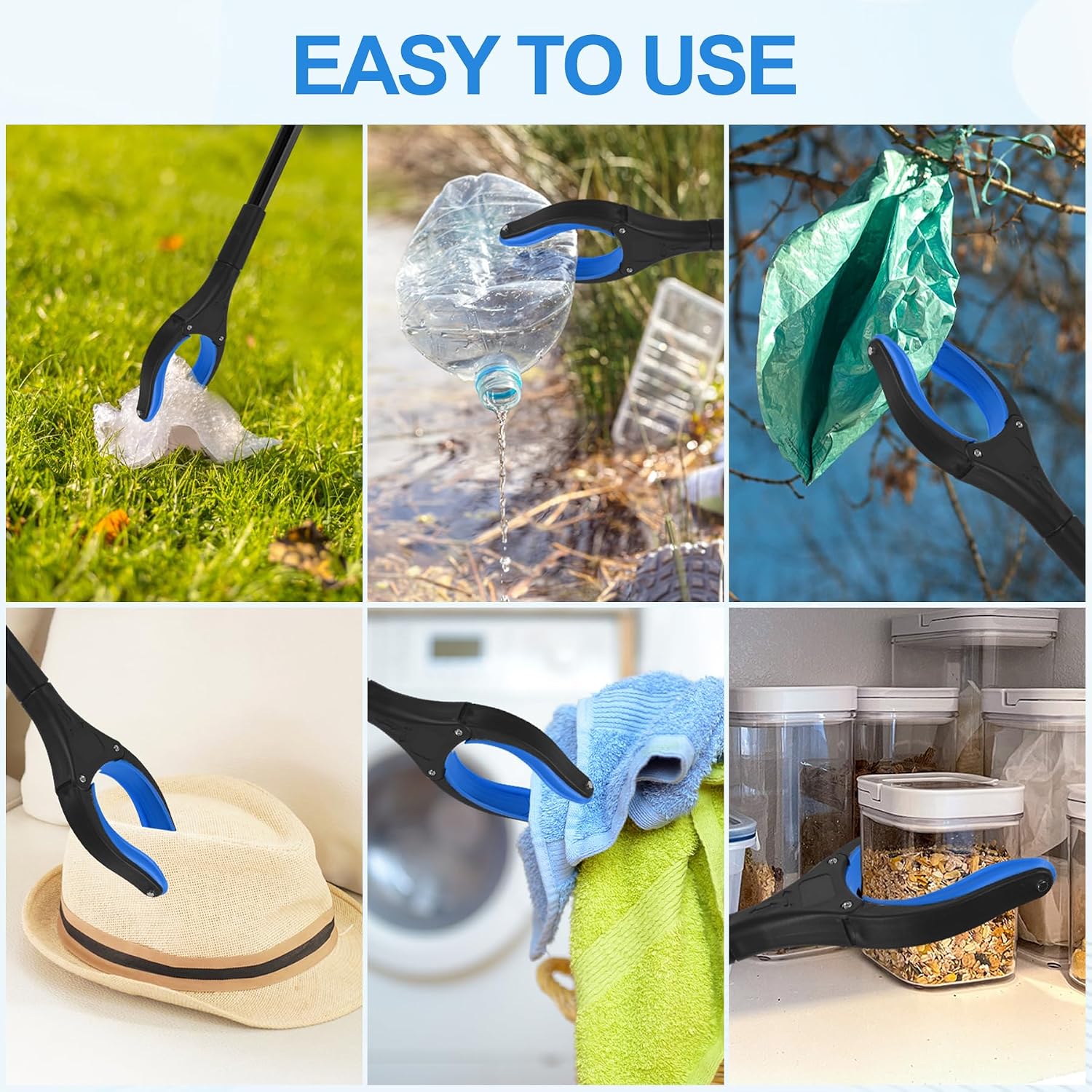 Thumbnail 6 de Tottist 32-Inch Commercial Trash Grabbers, 6-Pack, Folding with Non-Slip Grip
