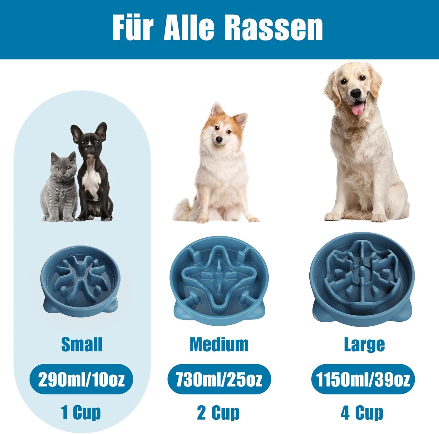 Thumbnail 5 de TOKAYIFE Antischlingnapf Hunde Klein, 16.3 cm – langsames Futter für Katzen & kleine Hunde