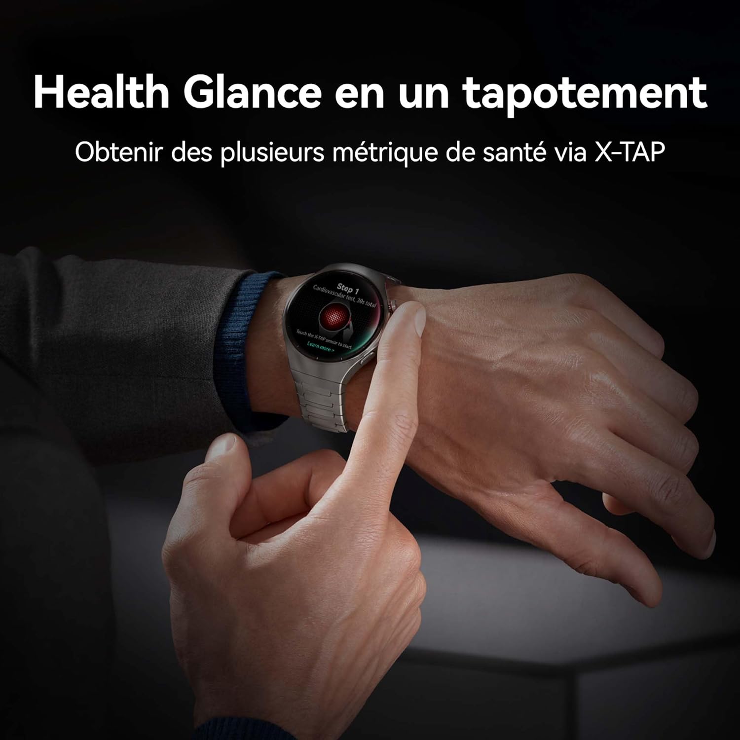 Thumbnail 2 de HUAWEI Watch 5 46 mm – montre connectée eSIM, ECG et capteur X-TAP avec Smart Gestures (noir)