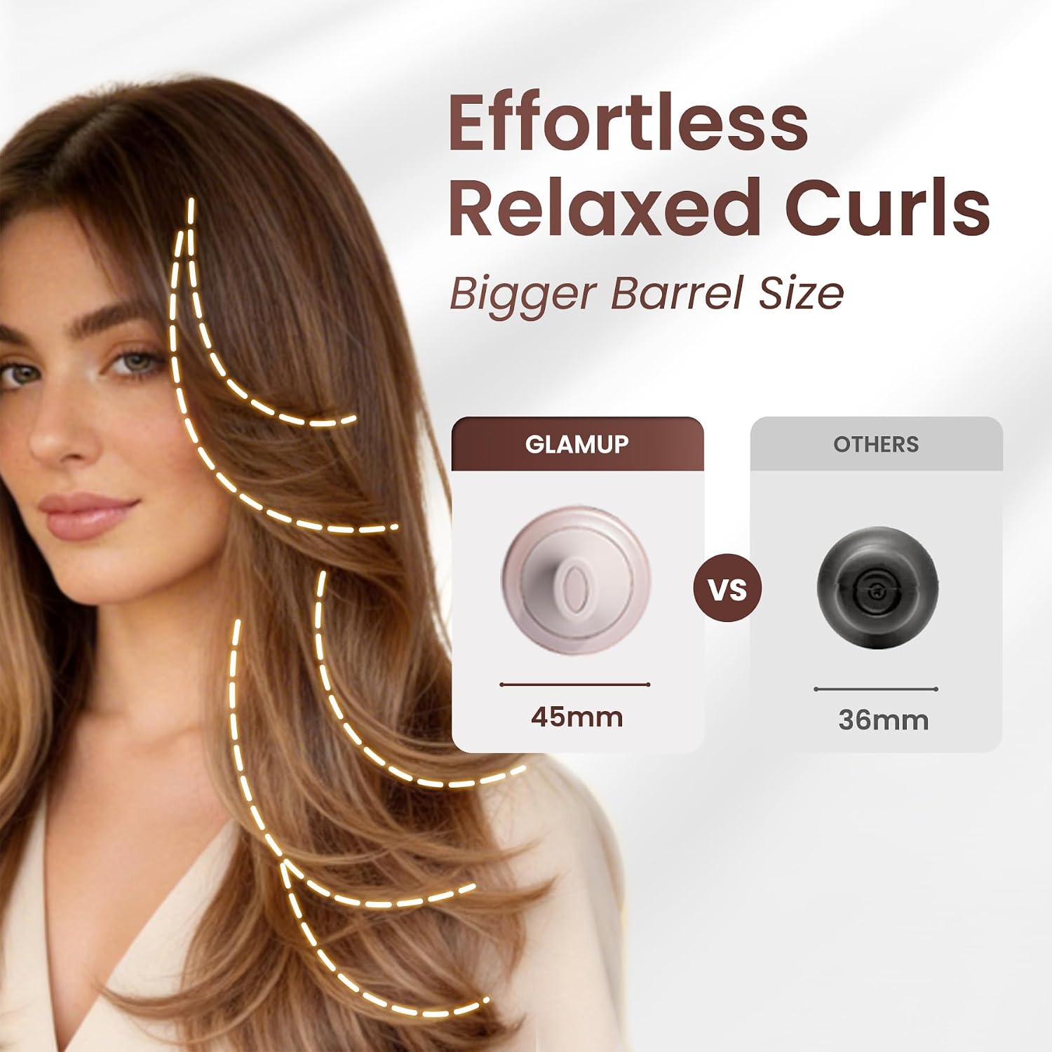 Thumbnail 3 de GLAMUP Beauty Real Infrared Thermal Brush 45mm: Gentle heat, soft waves and shine