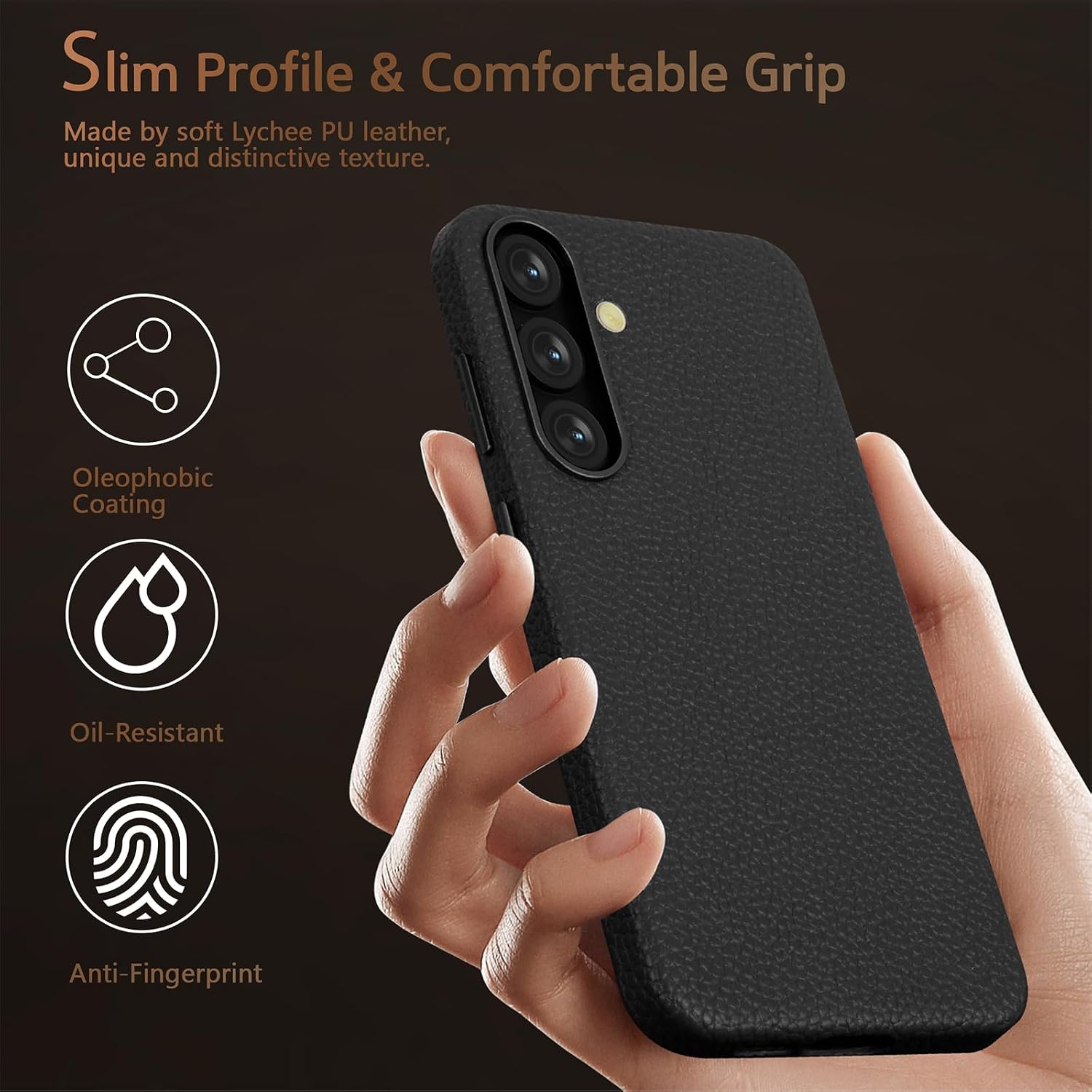 Detalle de LOHASIC Leather Case for Galaxy S25+