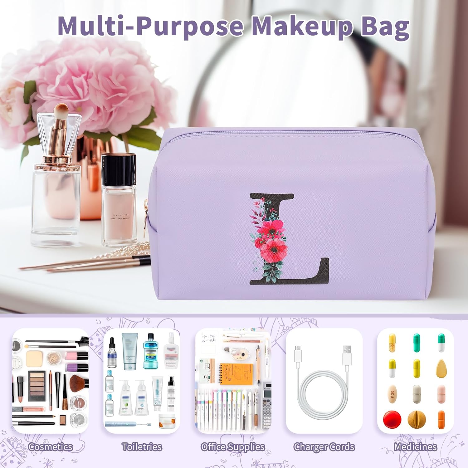 Thumbnail 4 de Personalized Makeup Bag, 7.9 x 3.1 x 4.9 in
