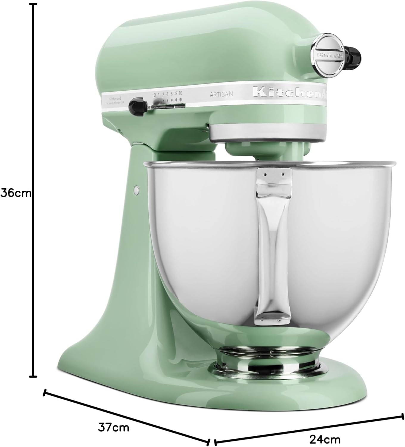 Thumbnail 6 de KitchenAid Tilt-Head Artisan 4.8L Stand Mixer (5KSM125BPT) in Pistachio