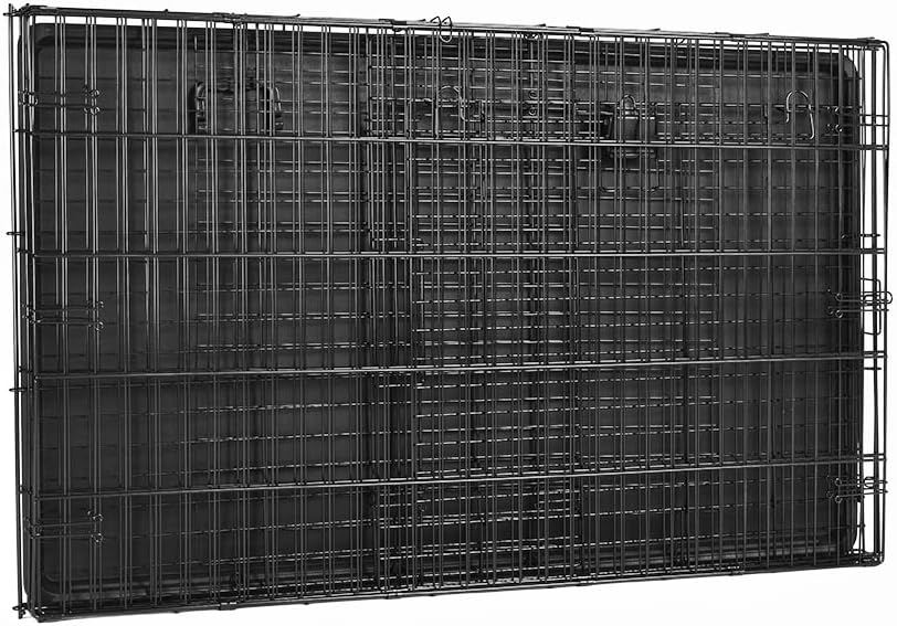 Detalle de Amazon Basics XXL Metal Dog Crate with Tray (122 cm) – Foldable, Single Door