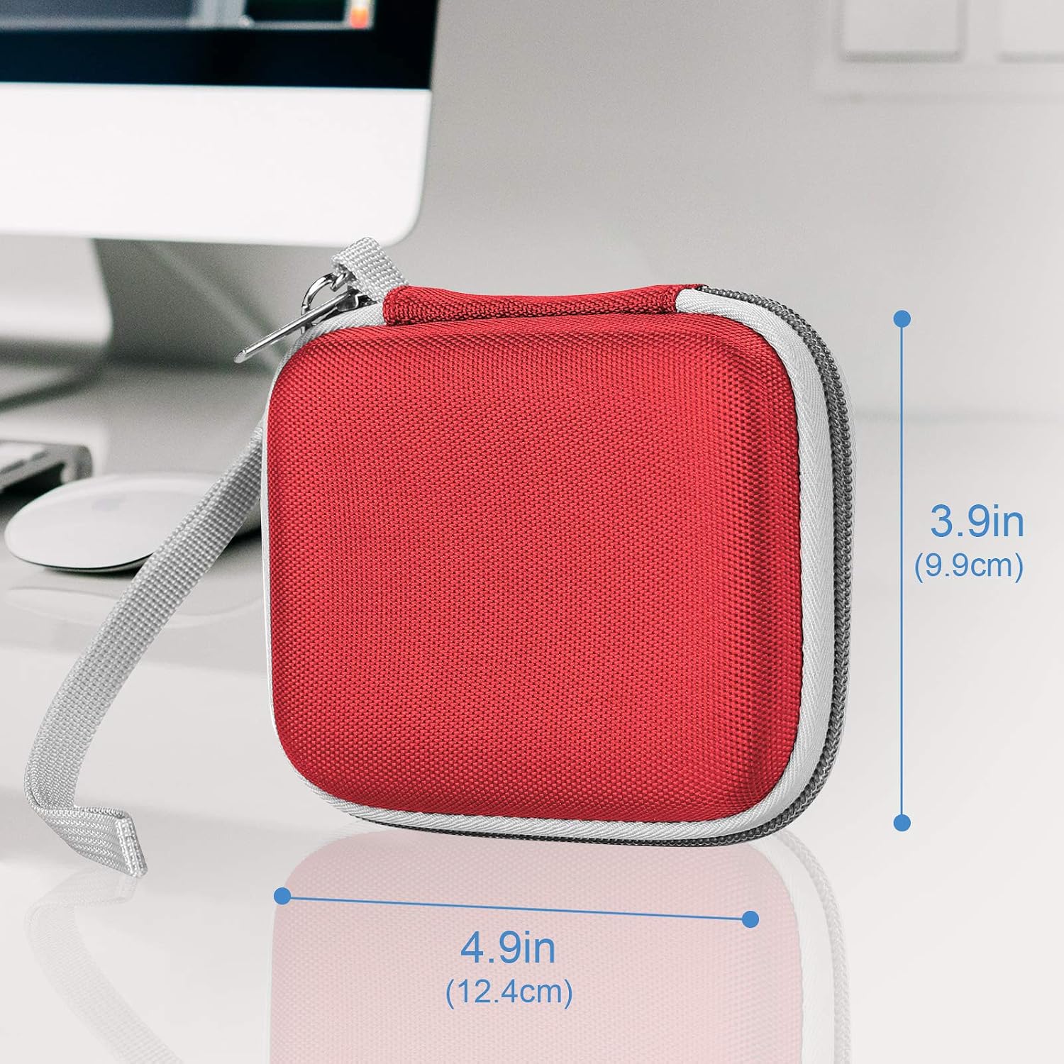 Detalle de ProCase Stoßfeste Festplatten-Tasche für Samsung T7 / T7 Touch Portable SSD (rot)