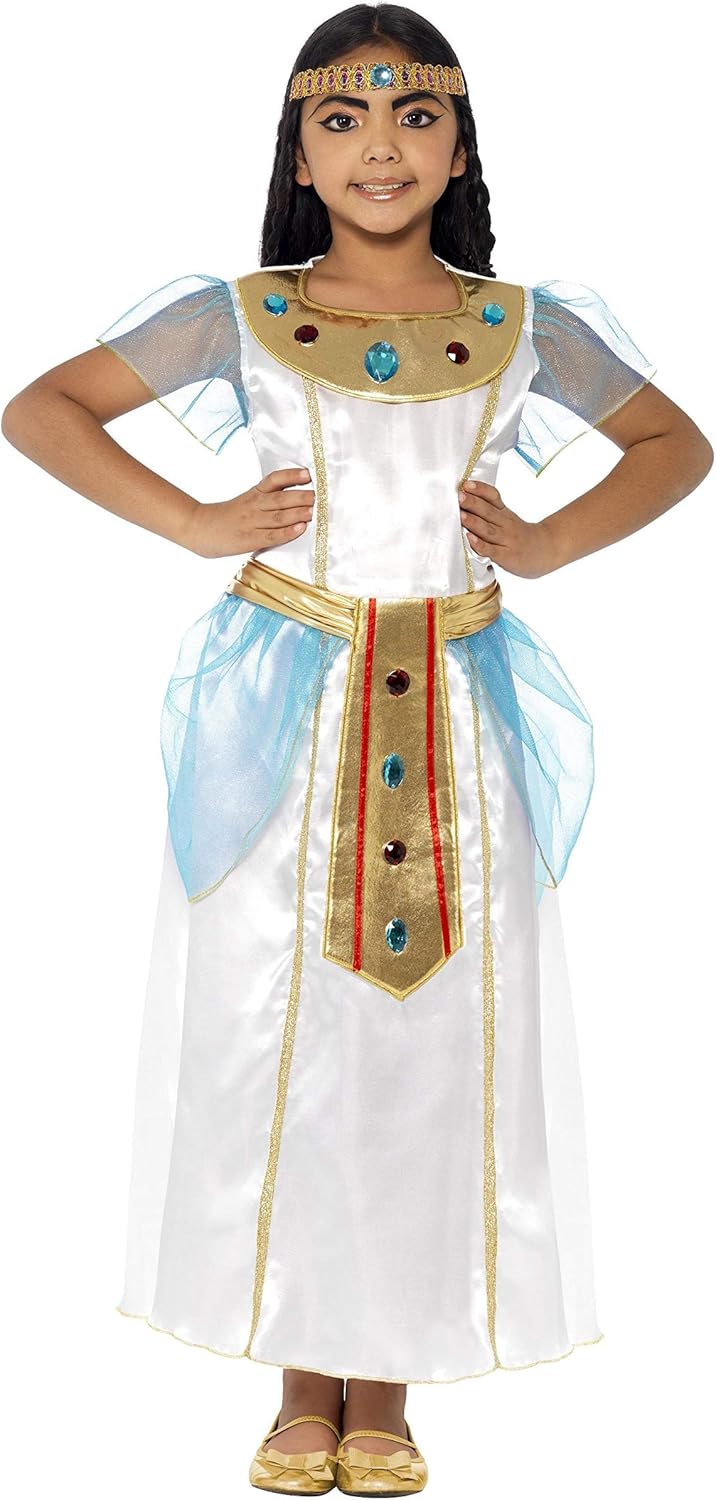 Thumbnail 3 de Smiffys Kinder Deluxe Kleopatra Kostüm für Mädchen, Kleid und Kopfschmuck, Größe L (44104)