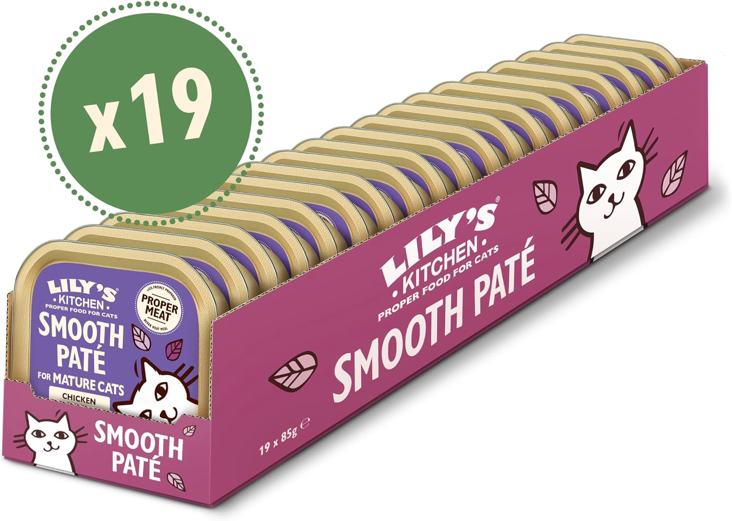 Thumbnail 3 de Lily’s Kitchen Pâté au Poulet en barquette alimentaire complète pour chats matures (19 x 85 g)
