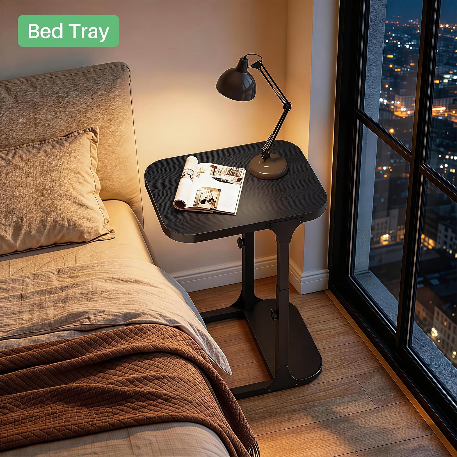 Detalle 2 de Kitstorack Height-Adjustable C-Shaped End Table