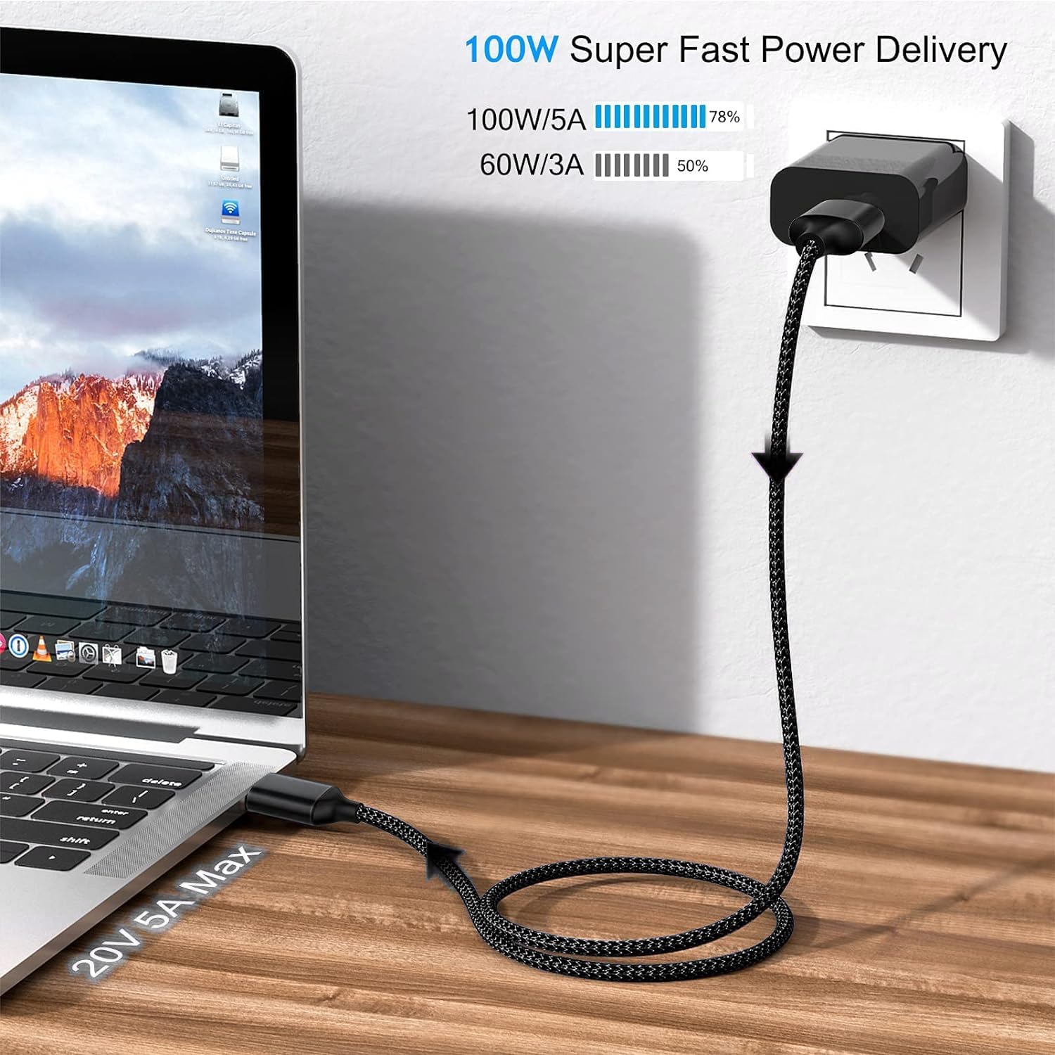 Thumbnail 4 de JISWK Câble USB C 1.8M Lot de 3