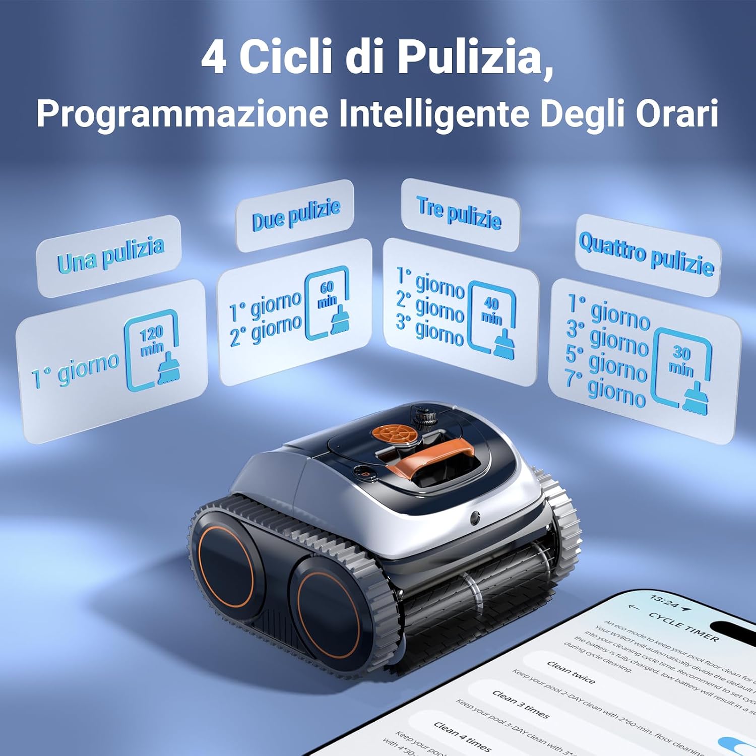 Thumbnail 5 de Winny C1: Robot piscina senza fili per interrate e fuori terra con 150 min di autonomia
